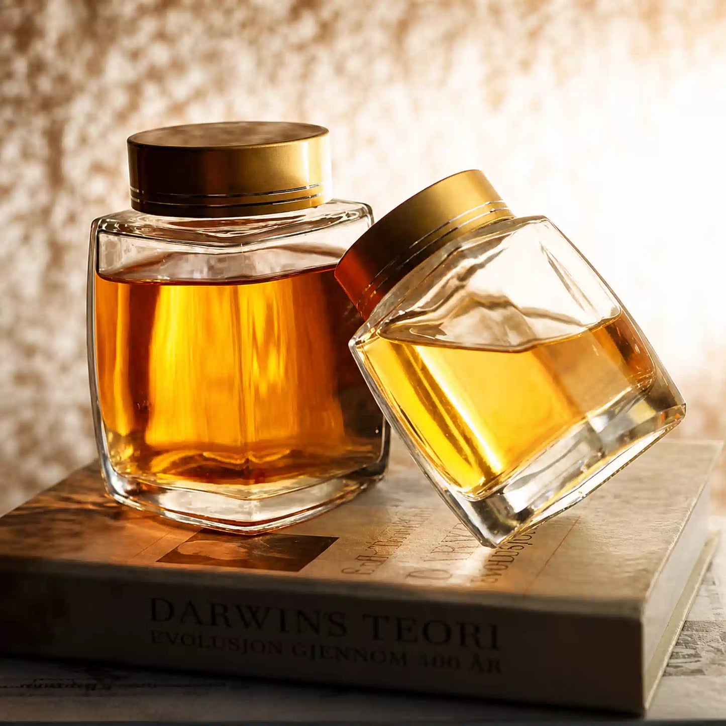 Premium Quality Square Glass Jars 360 ML – Side View