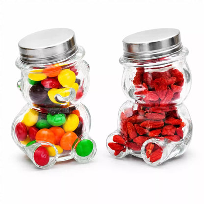 Premium Quality Teddy Bear Glass Jars 160 ML with Hat style Lid – Feature Detail
