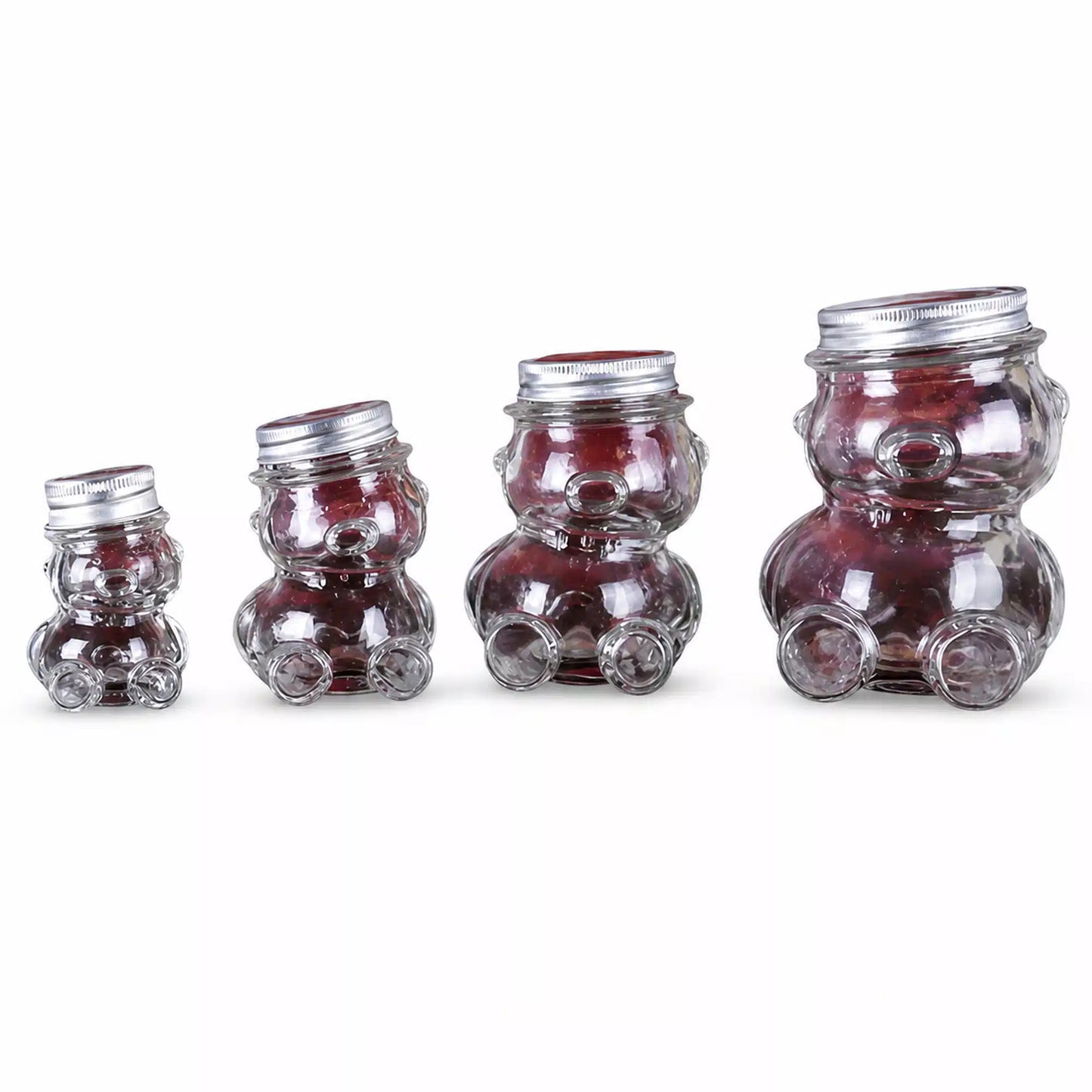 Premium Quality Teddy Bear Glass Jars 160 ML with Hat style Lid – Detail View