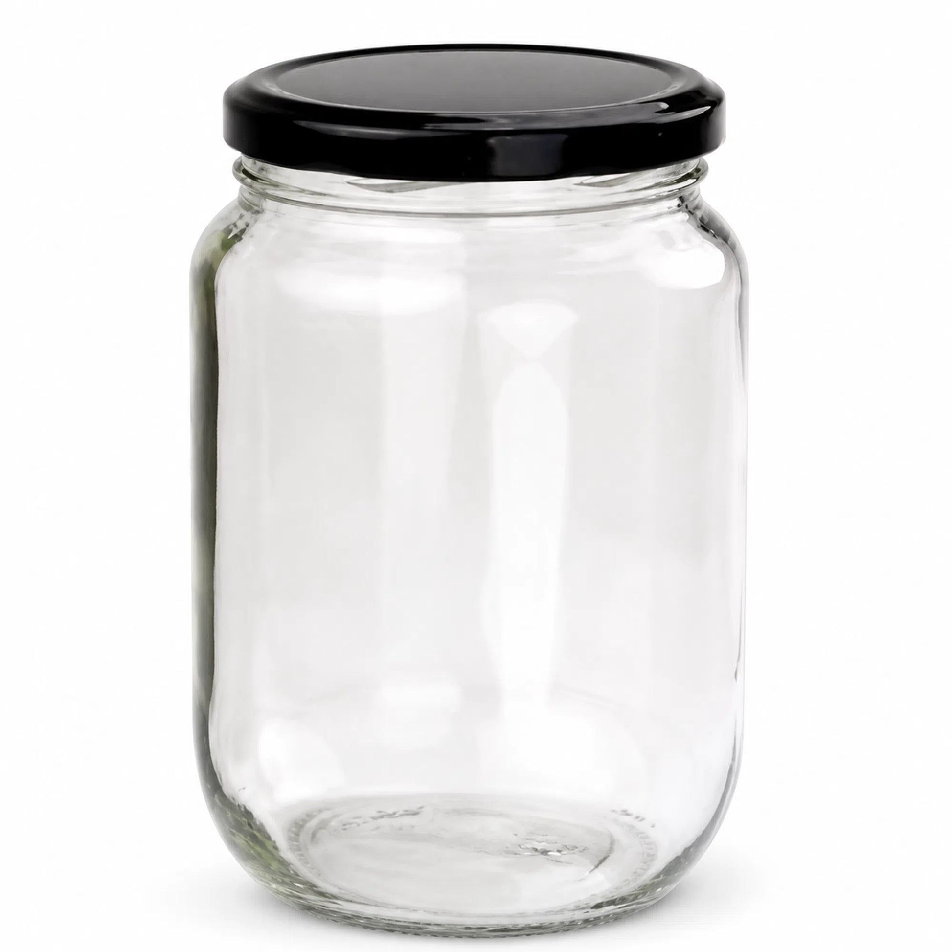 Round Glass Jars Honey Containers Black Lids