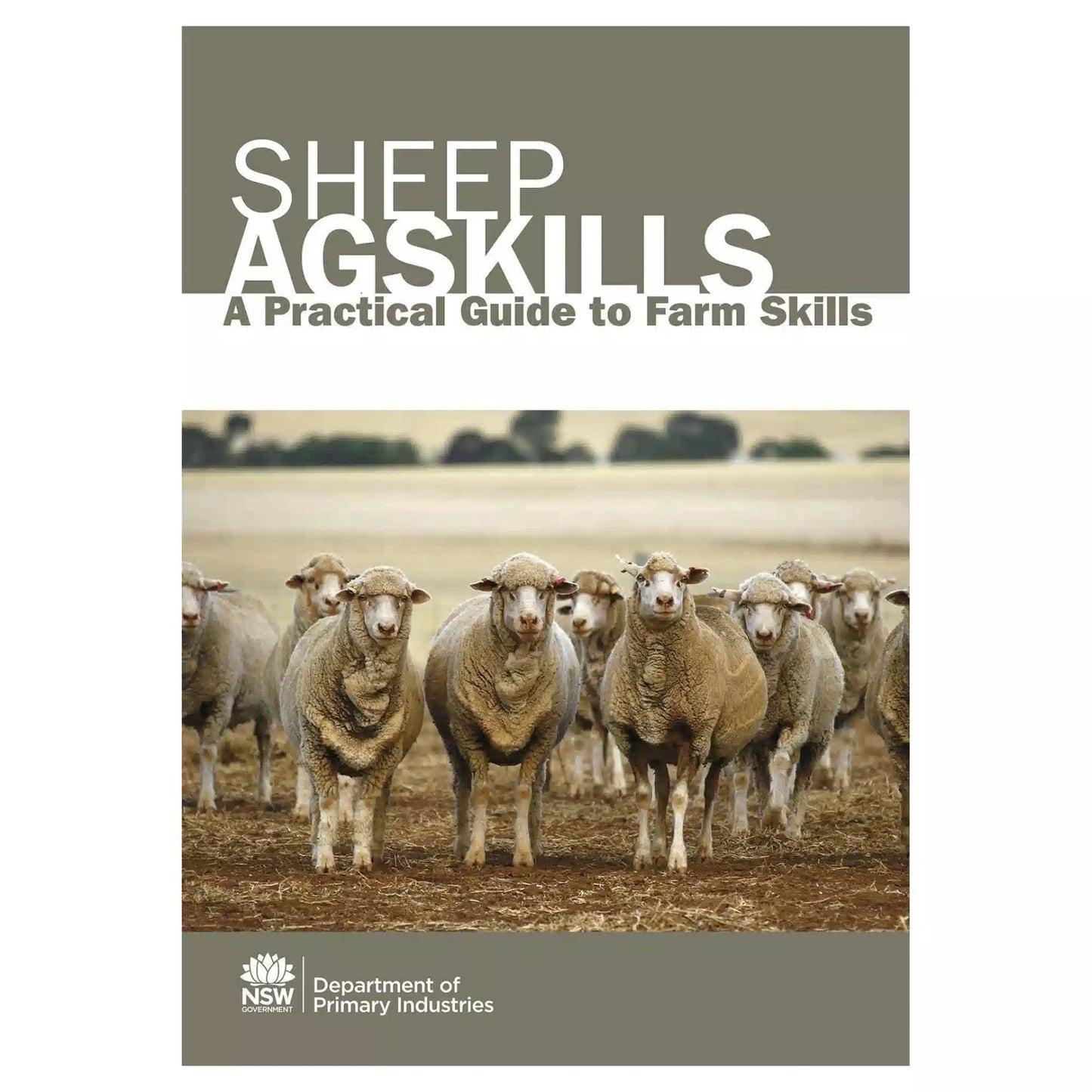 Book cover of 'Sheep Agskills' with a photo of sheep and text about farm skills, published by NSW Department of Primary Industries