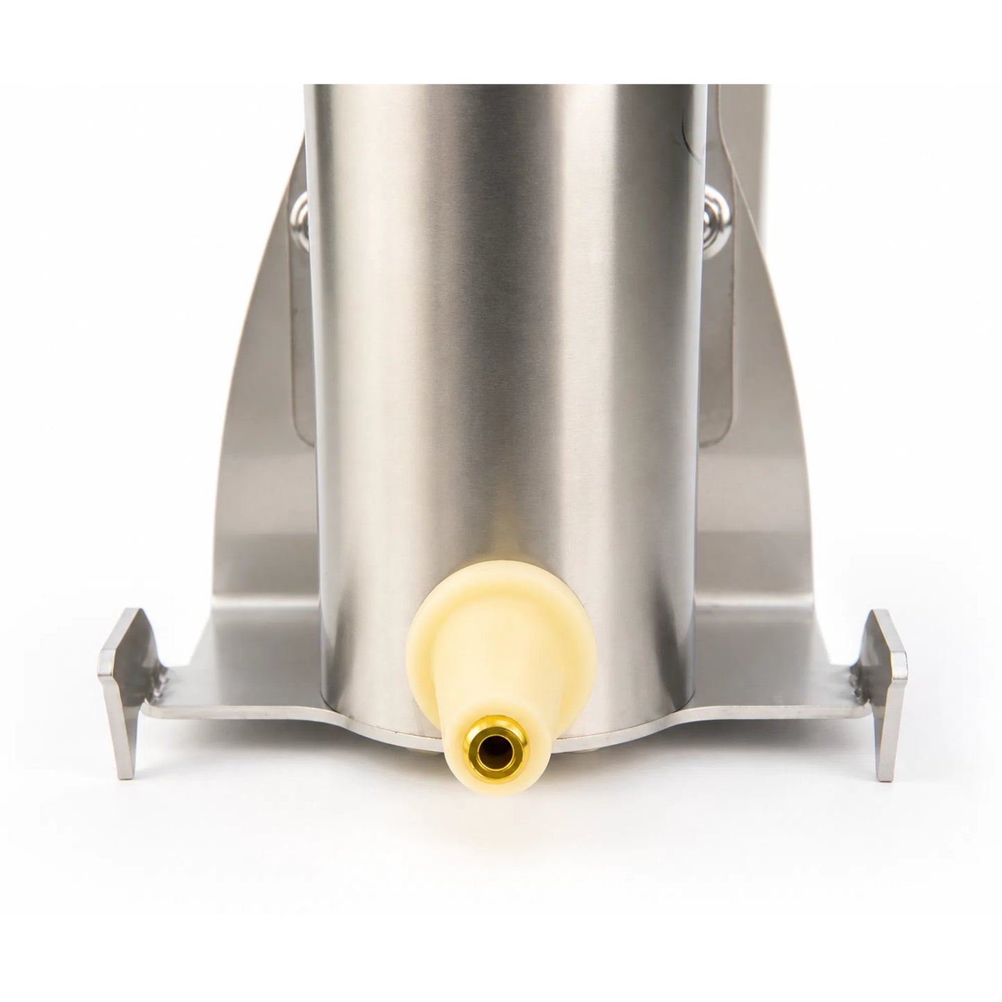 Close-up of silicone insulation plug fitted in metal hive equipment