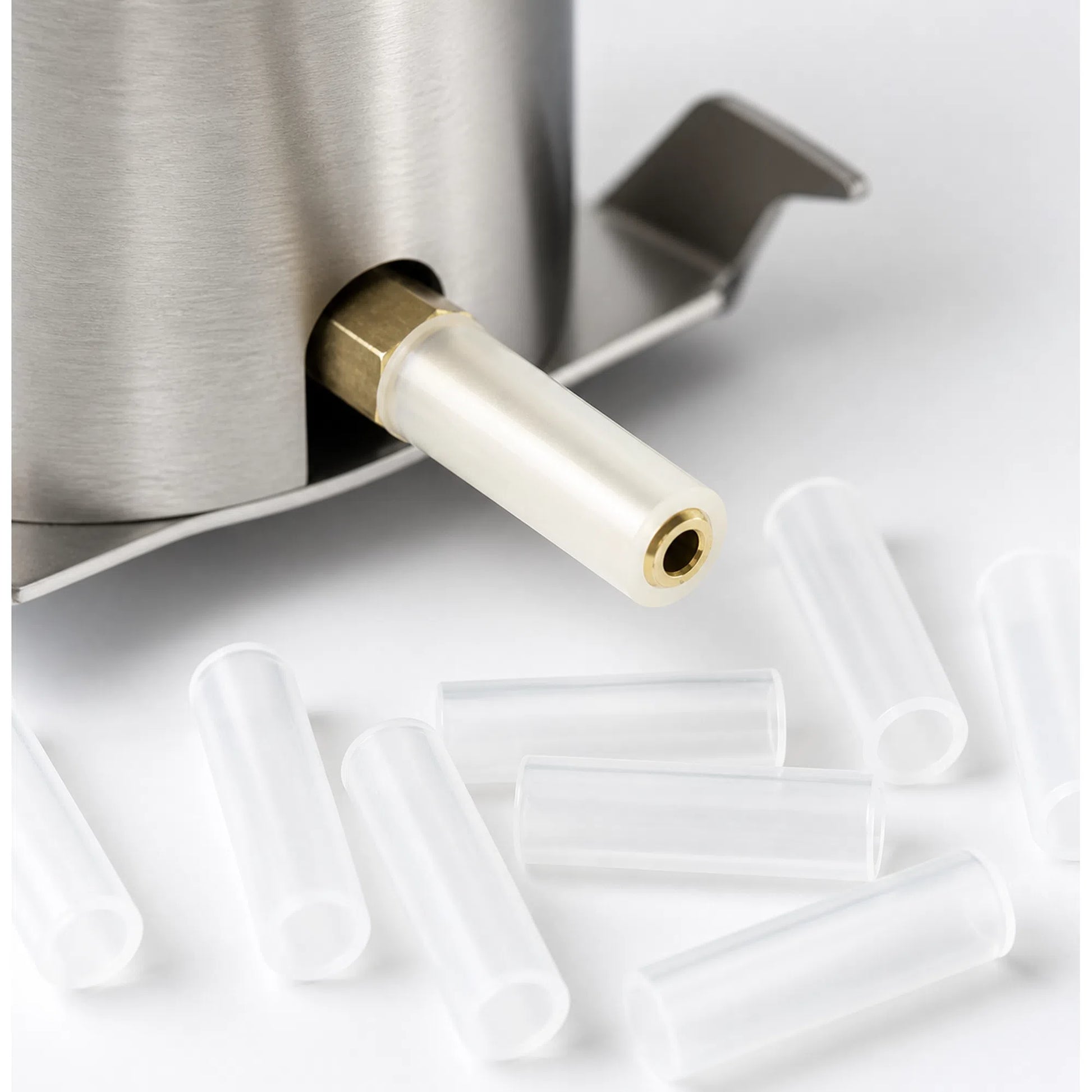 Close-up of silicone insulation pipe for polyfoam hive protection