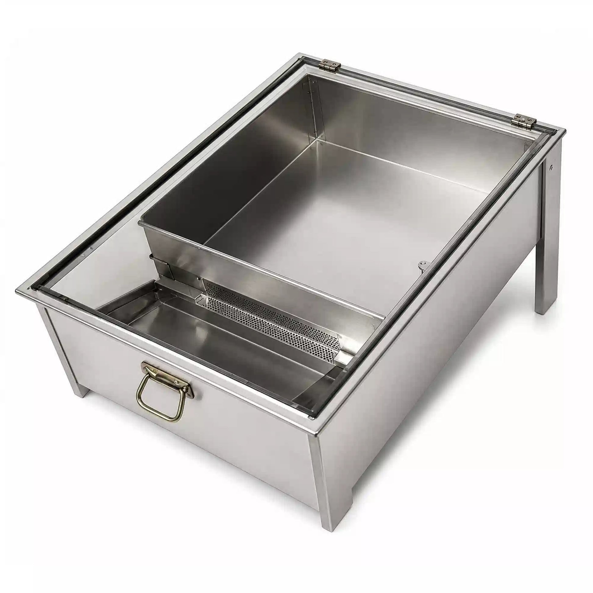 Solar wax melter stainless steel box top view