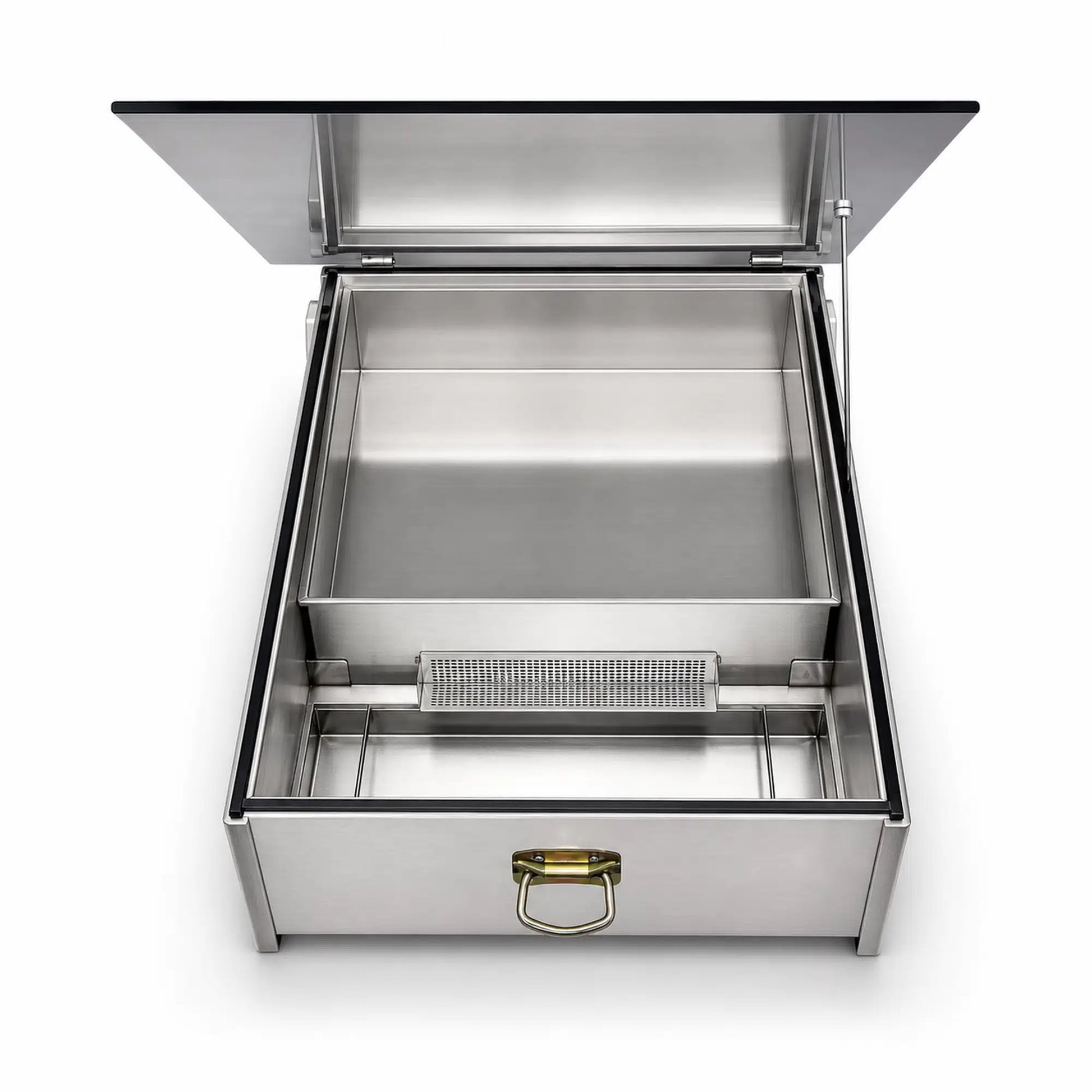 Open solar wax melter showing inner melting tray