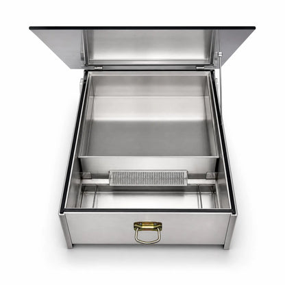 Open solar wax melter showing inner melting tray
