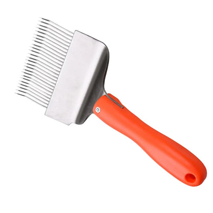 Front view of honey extraction uncapping fork tool
