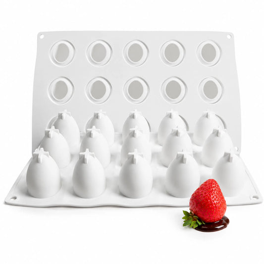 Strawberry Shape Tray Silicone Candle Mould - Height 45 mm