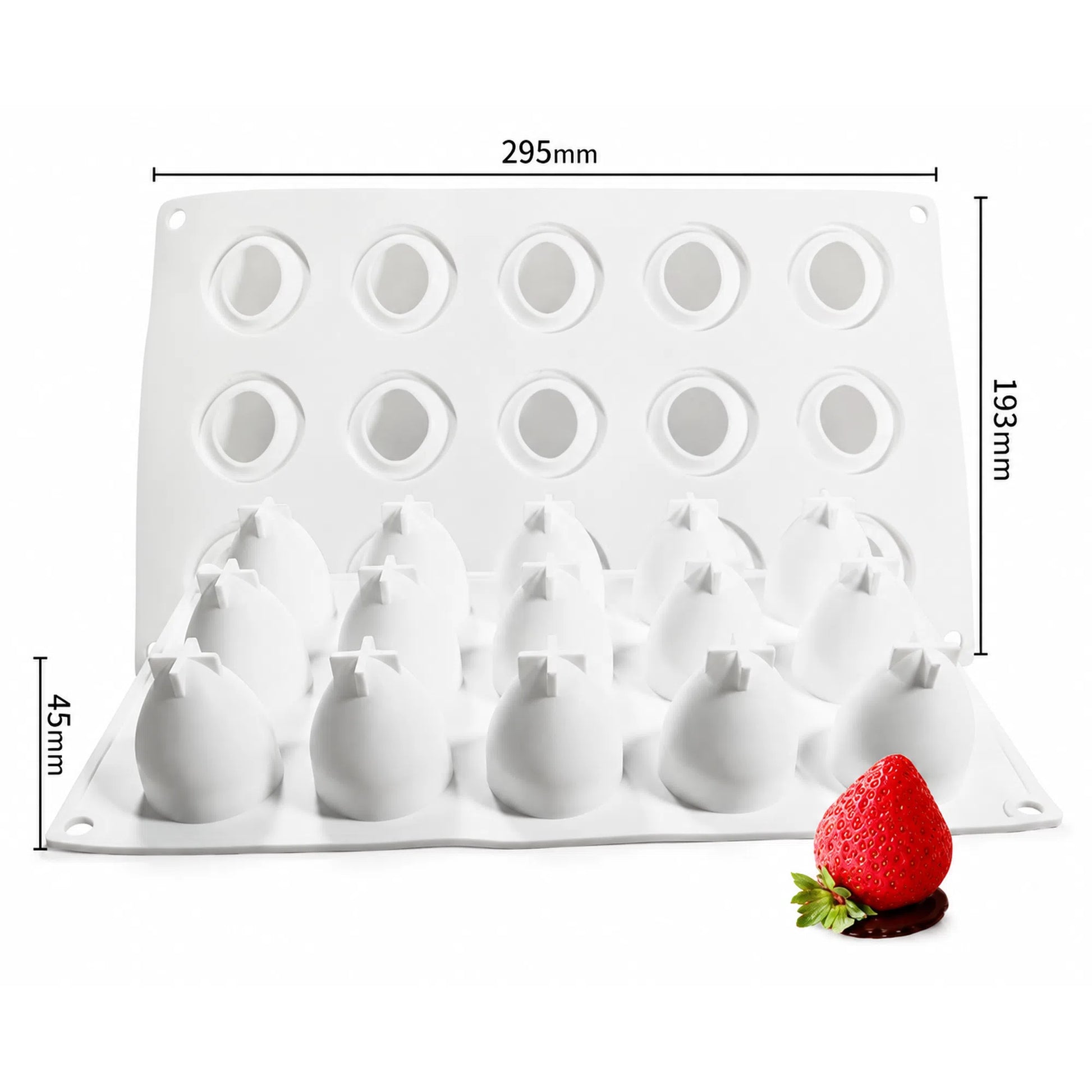 Strawberry Shape Tray Silicone Candle Mould - Height 45 mm