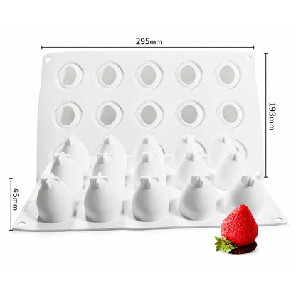 Strawberry Shape Tray Silicone Candle Mould - Height 45 mm