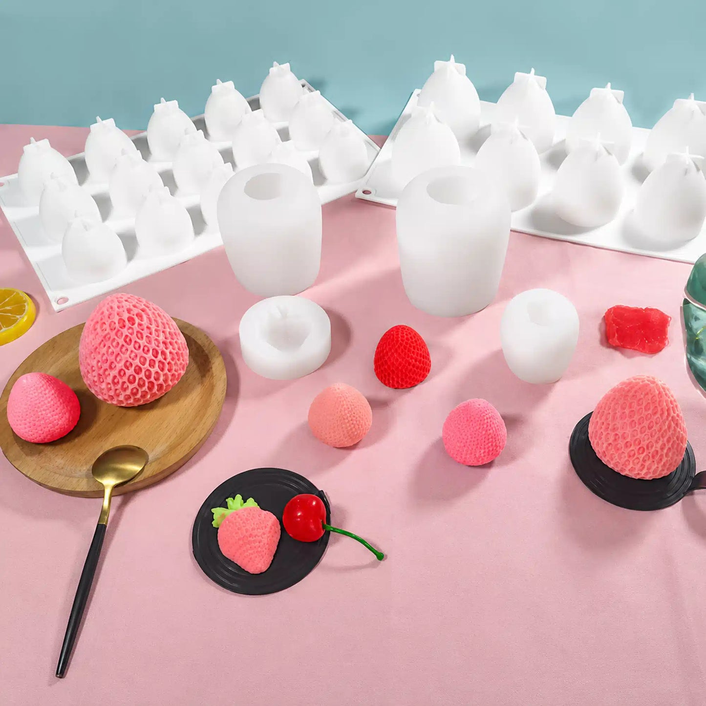 Strawberry Shape Tray Silicone Candle Mould