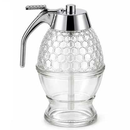Stylish Honey Dispenser Pot | Beehive Design with Flow Control ( Honeycomb Pattern )