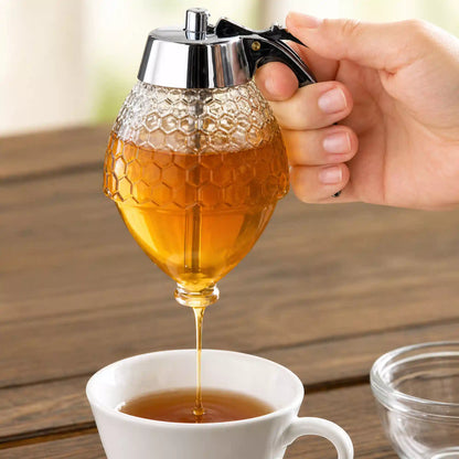 Stylish Honey Dispenser Pot | Beehive Design with Flow Control ( Honeycomb Pattern ) – Feature Detail
