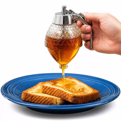 Stylish Honey Dispenser Pot | Beehive Design with Flow Control ( Honeycomb Pattern ) – Product View
