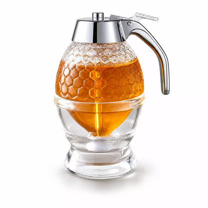 Stylish Honey Dispenser Pot | Beehive Design with Flow Control ( Honeycomb Pattern ) – Usage View