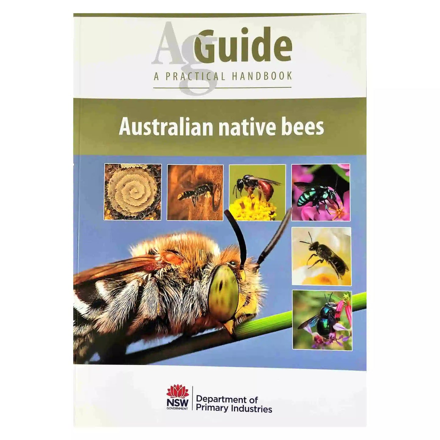 Australian Native Bees AgGuide book front cover with native bee images