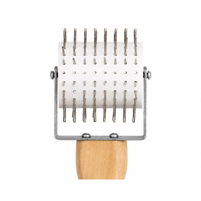 Stainless steel uncapping roller idler wheel with wooden handle