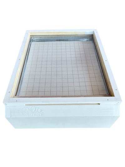 Varroa Mesh Bottom Board - Side view angle highlighting the durable construction and functionality for bee hive health.