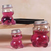 Premium Quality Teddy Bear Glass Jars 300 ML with Hat style Lid