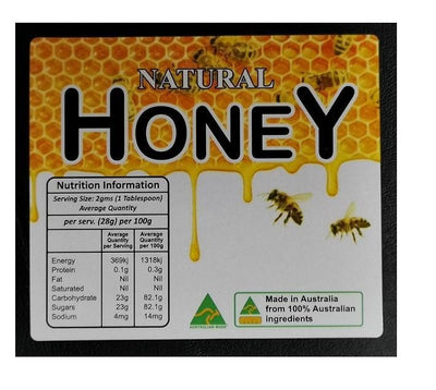Honey Labels With Nutritional Facts Square Qty 250
