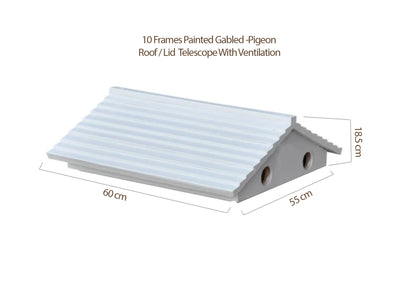 Painted Gabled - Pigeon Roof/Lid Telescopic With Ventilation - Beekeeping Gear