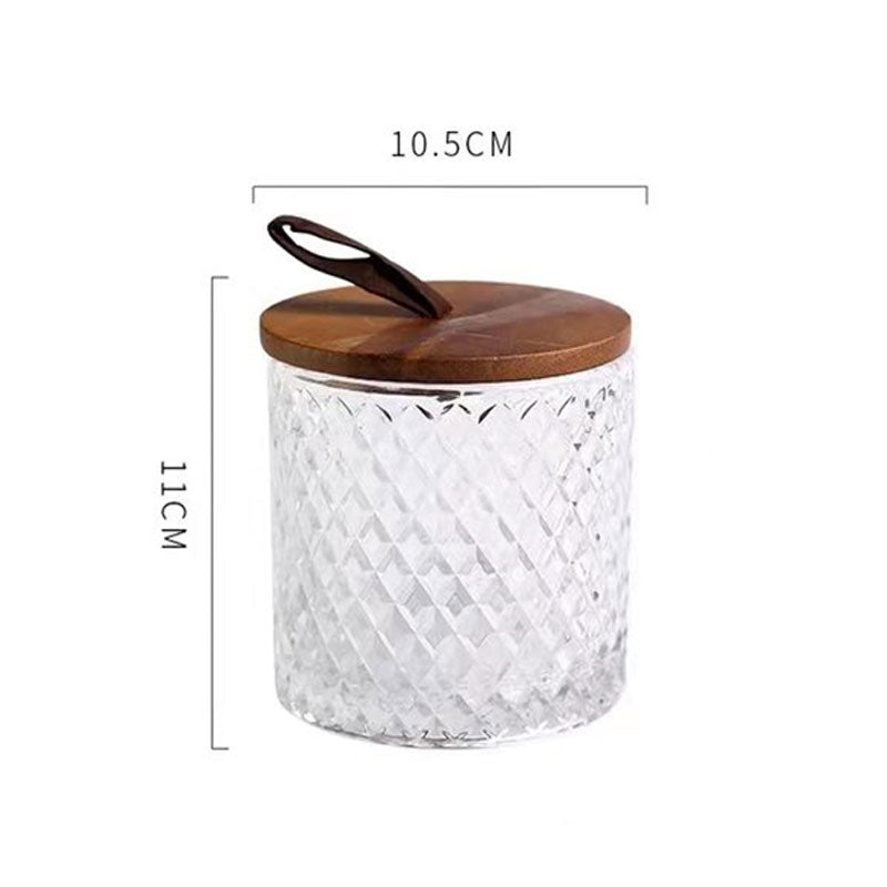 Luxury Transparent Candle Glass Jar with Ruber Ring Lid
