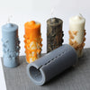 16cm Carved Cylinder Shape Silicone Candle Mould