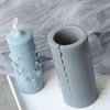 16cm Carved Cylinder Shape Silicone Candle Mould