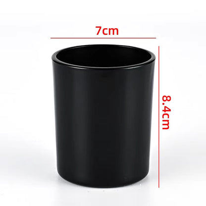 Opaque Black Glass Candle Jar