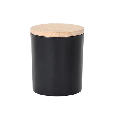 Opaque Black Glass Candle Jar