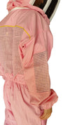 OZ ARMOUR Pink Poly Cotton Semi Ventilated  Beekeeping Suit With Round Hat Veil,Beekeeping,beekeeping gear,oz armour
