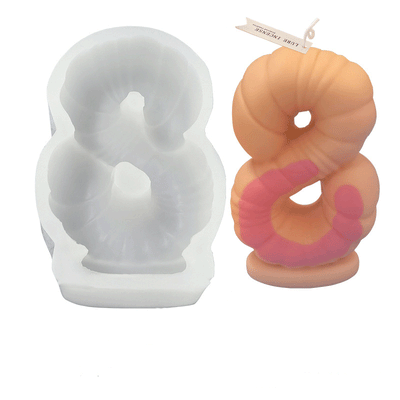 8 Number Digital Silicone Candle Mould - Height 144 mm