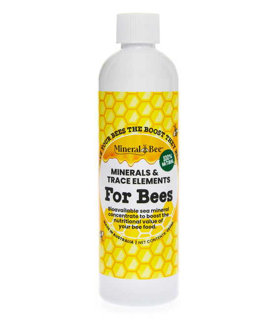 Mineral & Trace Elements For Bees Australian Made, mineral trace elements for bees, bee nutrition supplement, Australian bee products, bee health support, hive feeding supplement, natural beekeeping, amino acids for bees, fatty acids supplement, bee mineral supplement, beekeeping essentials