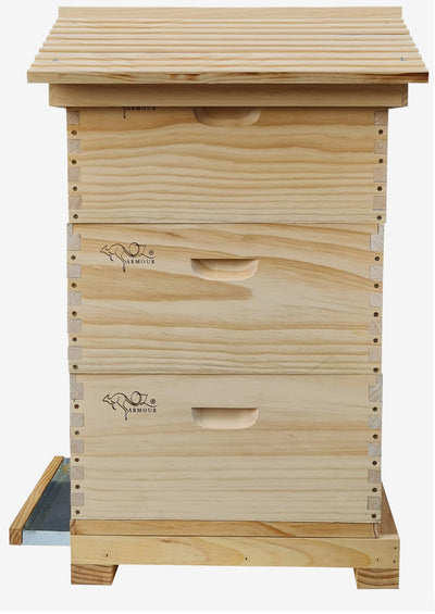 Three Levels OZ ARMOUR Gabled Telescopic 22 mm Thick Beehive With Mesh Bottom Board