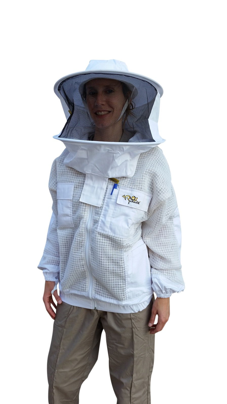  Mesh Ventilated Beekeeping Jacket With Round Hat Veil