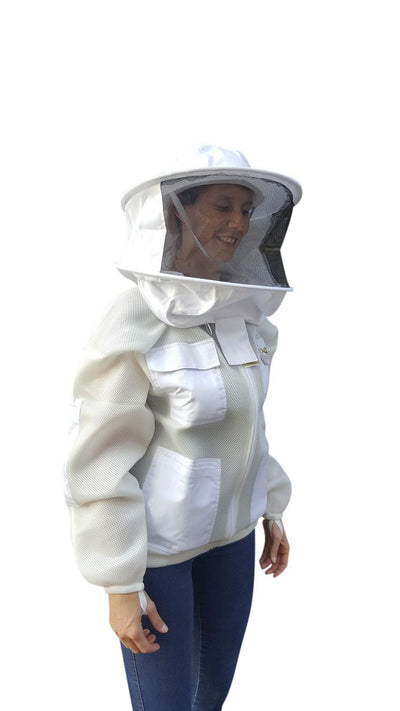 OZ ARMOUR Double Layer Mesh Ventilated Beekeeping Jacket With Round Hat Veil,Beekeeping,beekeeping gear,oz armour