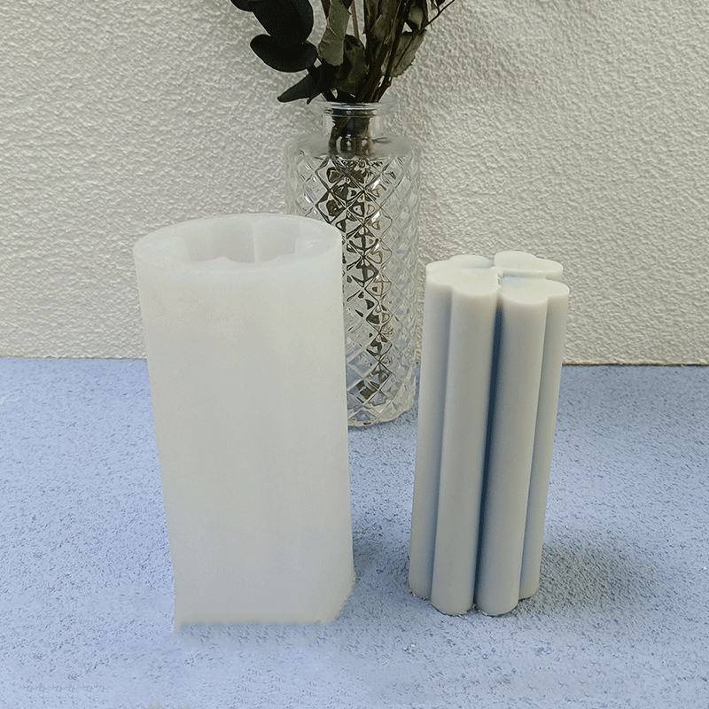 Flower Cylinder Silicone Candle Mould