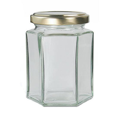 Hexagonal Glass Jars honey
