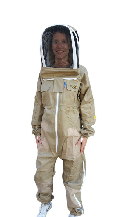 Khaki Poly Cotton Beekeeping Suit With Round Hat