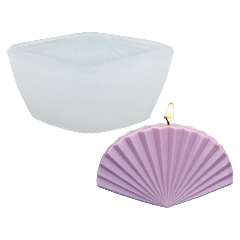 Fan Shape Silicone Candle Mould - Height 75 mm