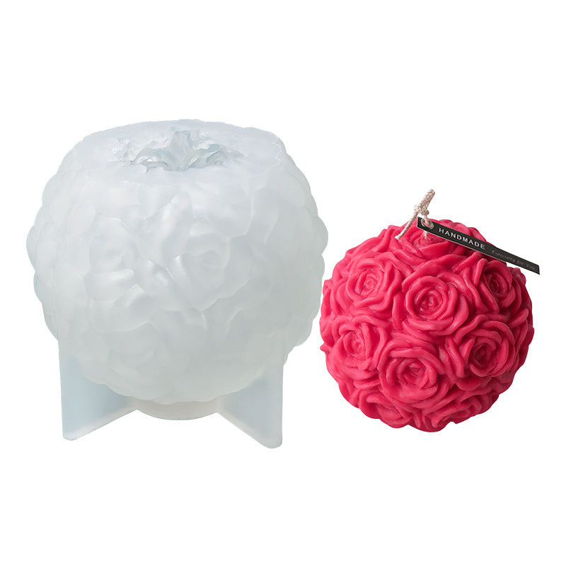 Rose Ball Circle Silicone Candle Mould