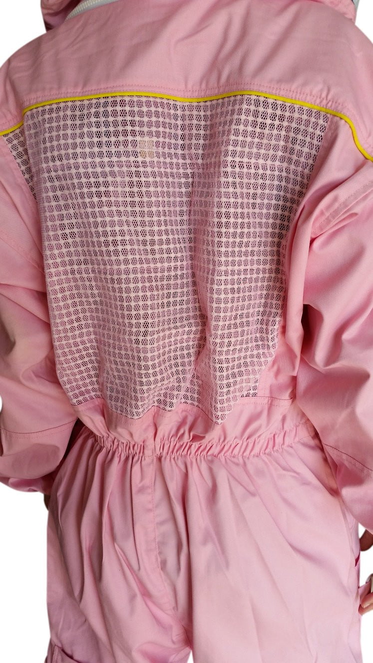 Pink Poly Cotton Beekeeping Suit  back side view