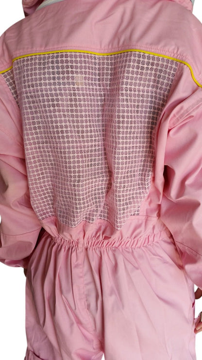 Pink Poly Cotton Beekeeping Suit  back side view