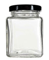 Square Glass Jars Honey Containers With Black Lids