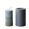 Waves Shape Cylinder Silicone Candle Mould - Height 12 cm