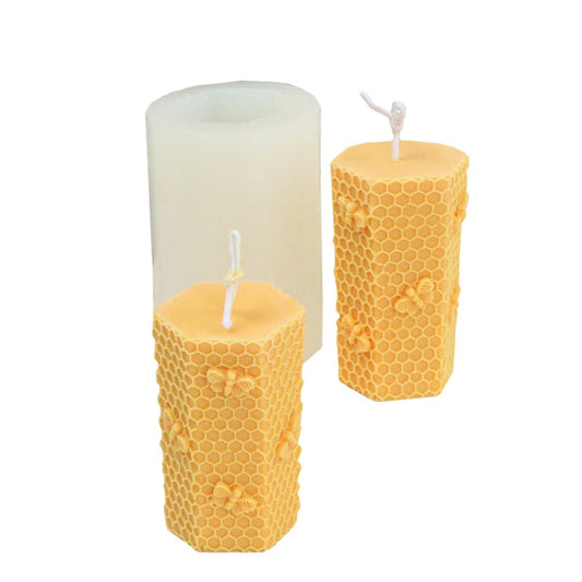 Hexagonal Honeycomb Silicone Candle Mould - Height 9.2 cm