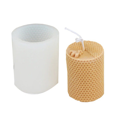 Honeycomb Bee Cylinder Silicone Candle Mould