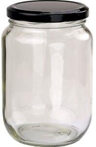 Round Glass Jars Honey Containers Black/White Lid