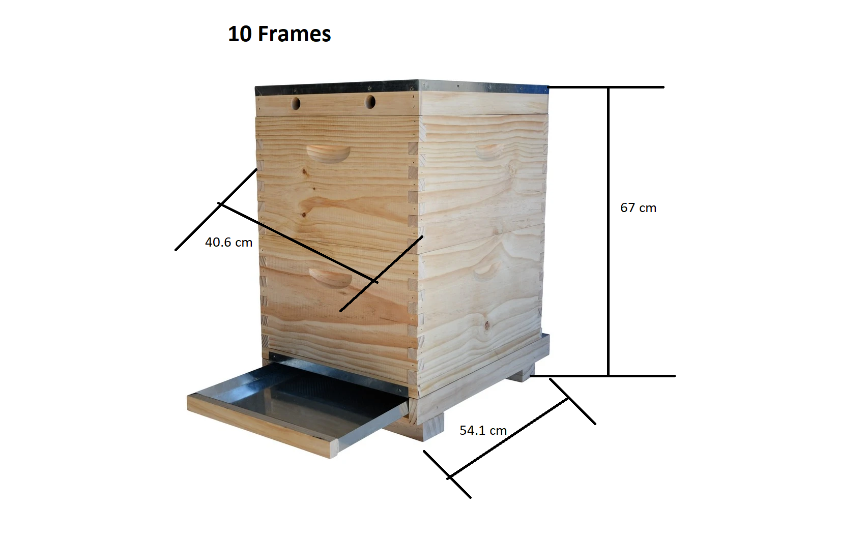 Oz ARMOUR Beehive 20/16 Frames With Mesh Bottom Board Beetle Trap with Unassembled Frames - Beekeeping Gear