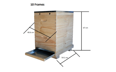 Oz ARMOUR Beehive 20/16 Frames With Mesh Bottom Board Beetle Trap with Unassembled Frames - Beekeeping Gear